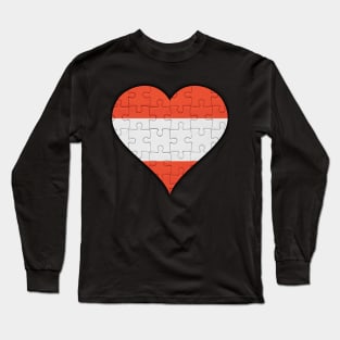 Austrian Jigsaw Puzzle Heart Design - Gift for Austrian With Austria Roots Long Sleeve T-Shirt